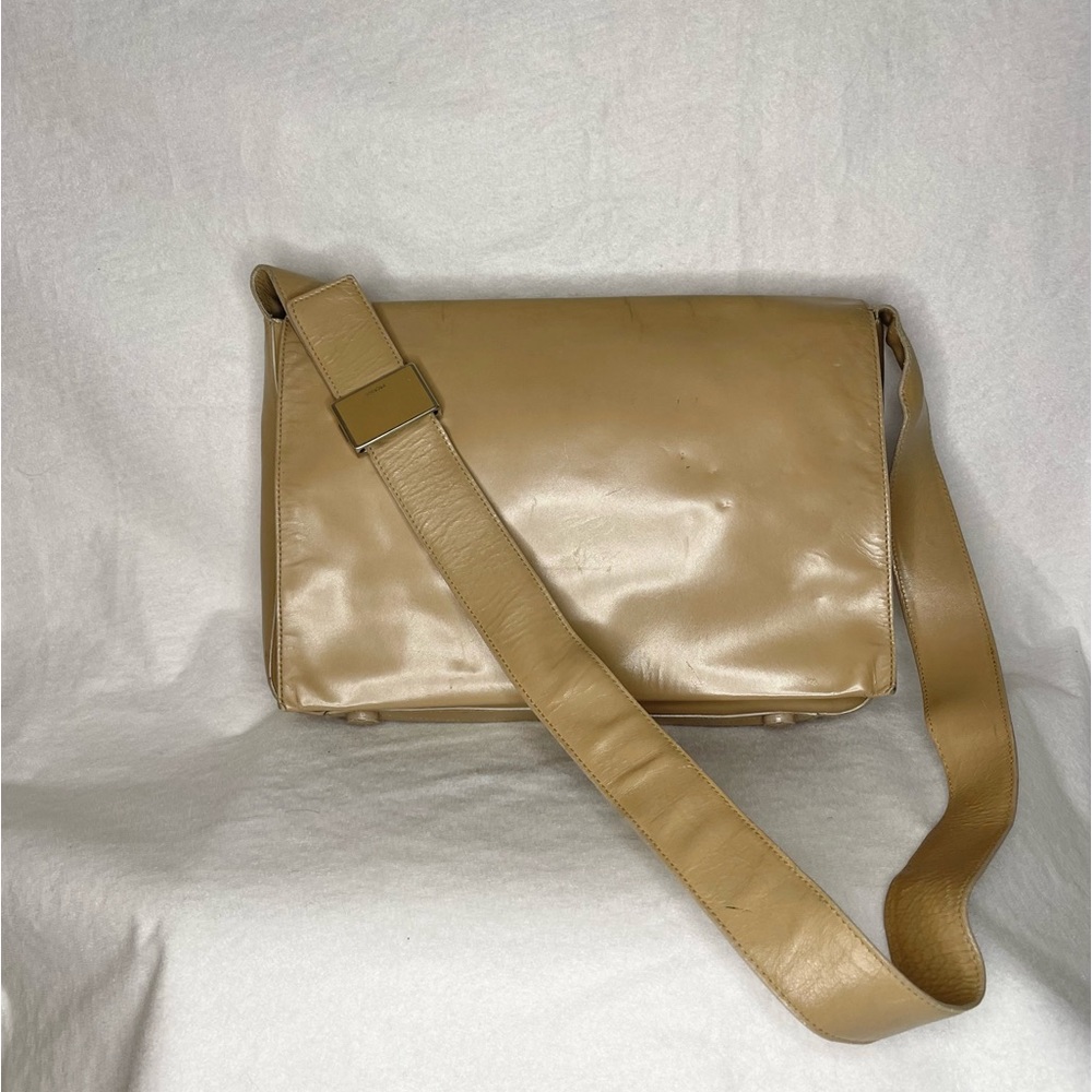 VINTAGE PRADA - Cream/Tan Crossbody Leather Shoulder Bag - Made in Italy